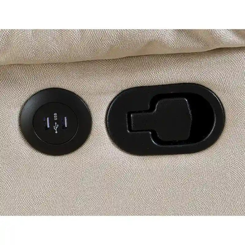 Canapé inclinable manuel en velours avec port USB