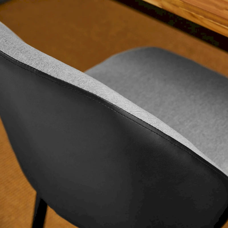 Glitzhome Lot de 4 Fauteuils de Salle à Manger d'Appoint en Similicuir Cousu de Style Mid-Century
