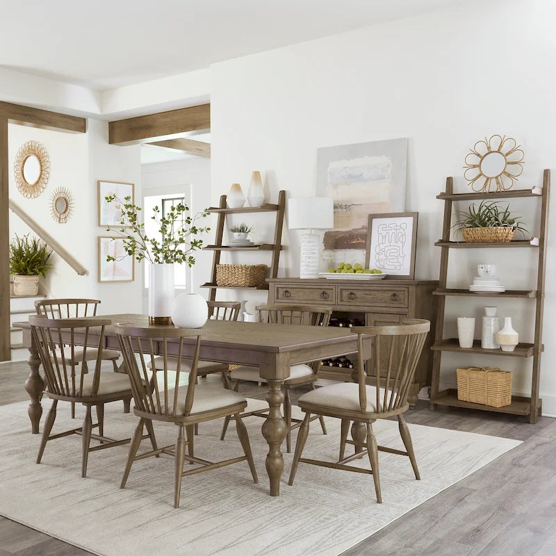 Ensemble de table rectangulaire 7 pièces Americana Farmhouse taupe poudré