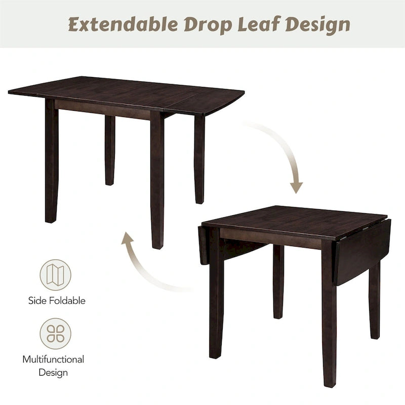 Ensemble de table à manger d'angle Merax 3 pièces avec plateau rabattable en bois
