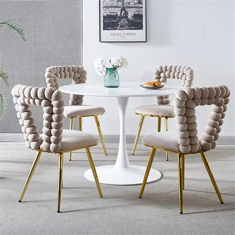 Chaise de salle à manger moderne GEITIN avec pieds en métal, lot de 2