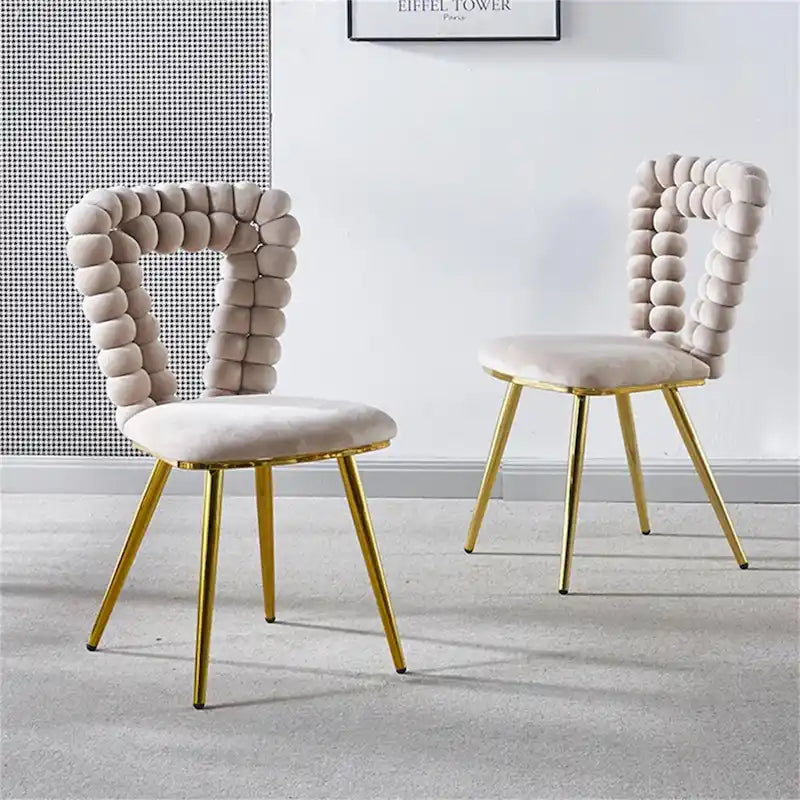 Chaise de salle à manger moderne GEITIN avec pieds en métal, lot de 2