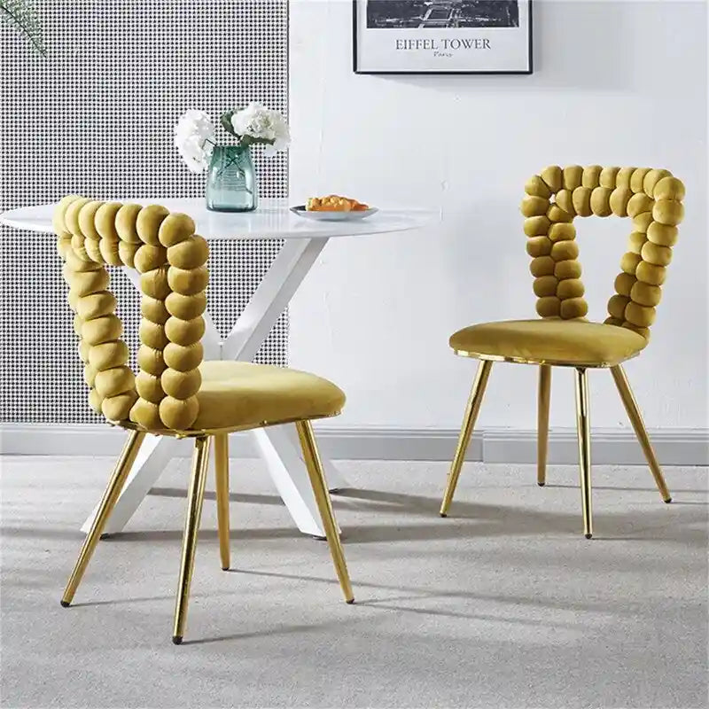 Chaise de salle à manger moderne GEITIN avec pieds en métal, lot de 2