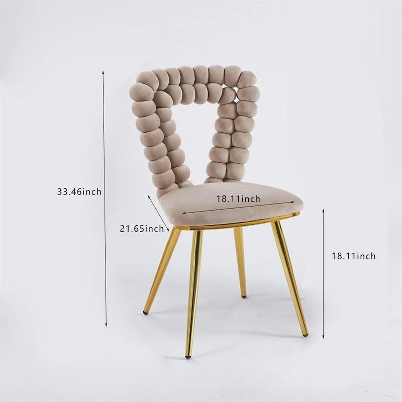 Chaise de salle à manger moderne GEITIN avec pieds en métal, lot de 2