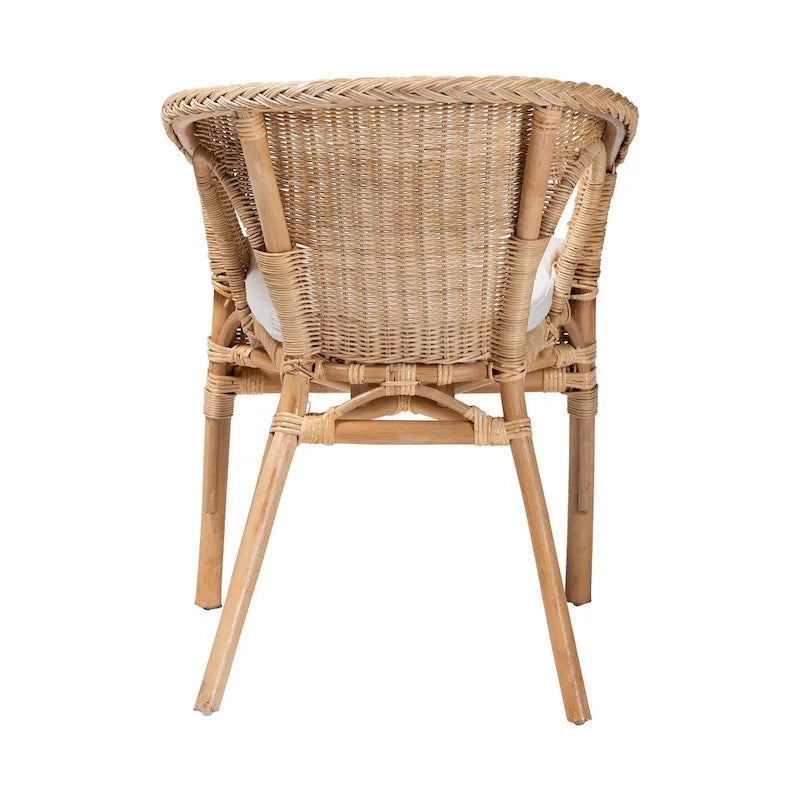Chaise de salle à manger Abbey en rotin naturel, style bohème moderne