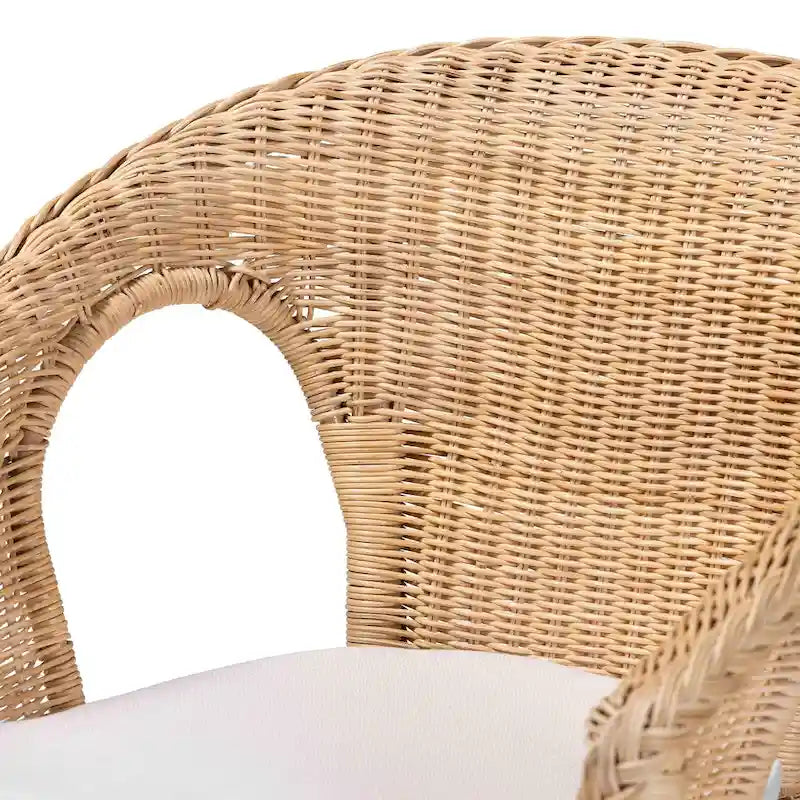 Chaise de salle à manger Abbey en rotin naturel, style bohème moderne
