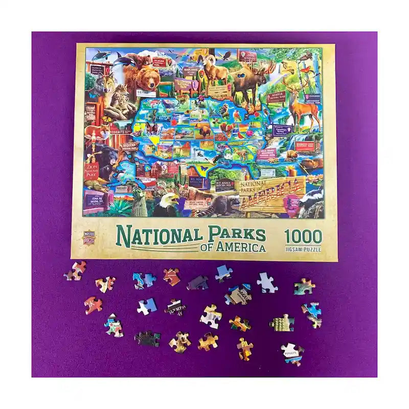 Parcs nationaux des États-Unis - Puzzle carte - 1000 pièces - S/O