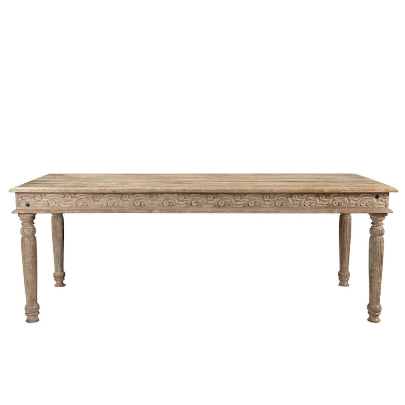 Table de salle à manger sculptée en bois flotté - 83' - 83