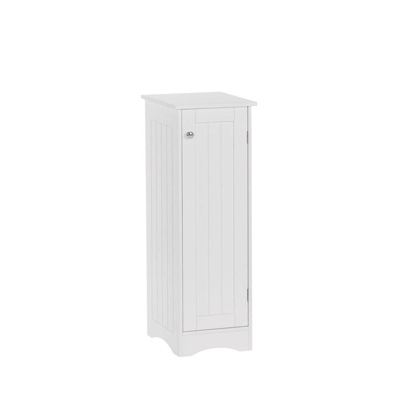 Armoire de rangement étroite à une porte RiverRidge Ashland pour salle de bain et buanderie avec étagères réglables - Blanche