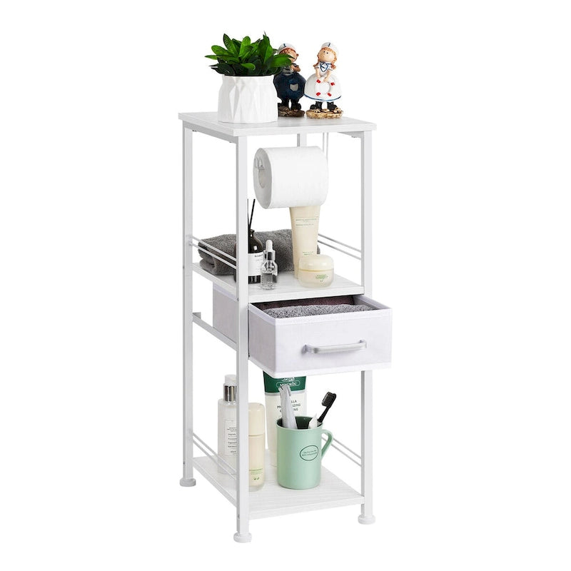 Meuble de rangement autoportant pour papier toilette avec tiroir coulissant