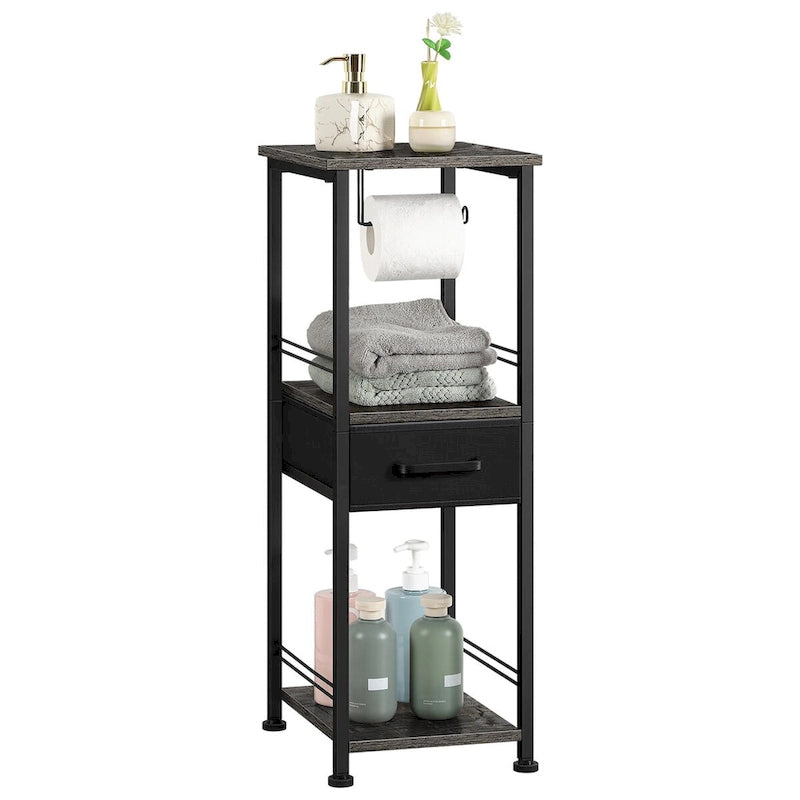 Meuble de rangement autoportant pour papier toilette avec tiroir coulissant