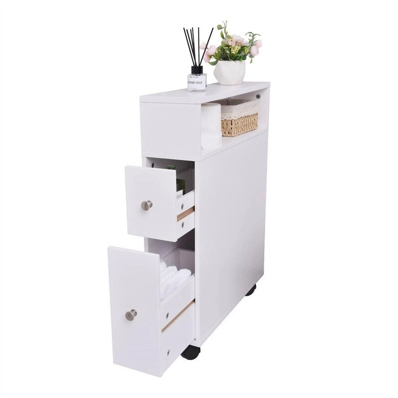 Meuble de Rangement pour Petite Salle de Bain - 6,3P x 20,5L x 25,6H