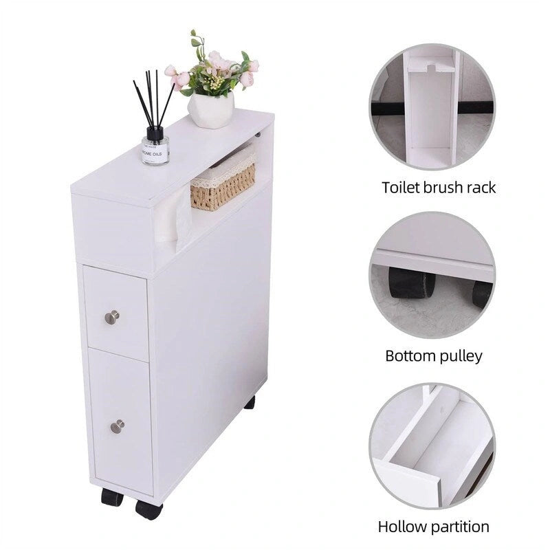 Meuble de Rangement pour Petite Salle de Bain - 6,3P x 20,5L x 25,6H