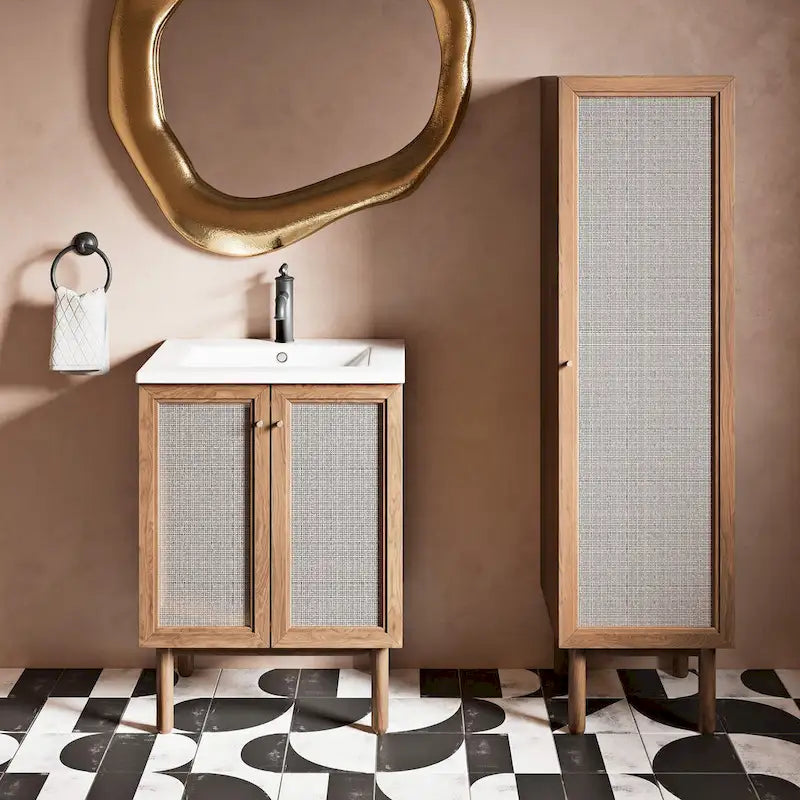 Meuble de rangement pour linge de maison Chêne, 15 L x 60 H x 15 P