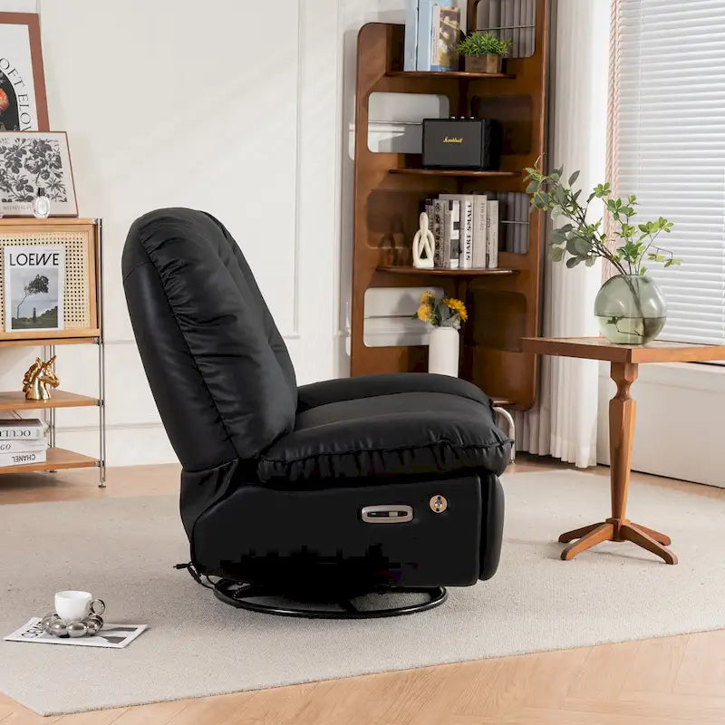 Fauteuil inclinable pivotant électrique avec chargeur USB et lecteur de musique Bluetooth