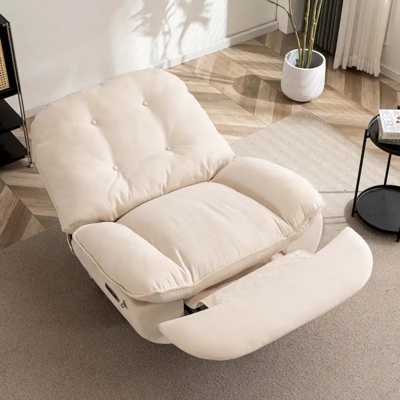 Fauteuil inclinable pivotant électrique avec chargeur USB et lecteur de musique Bluetooth