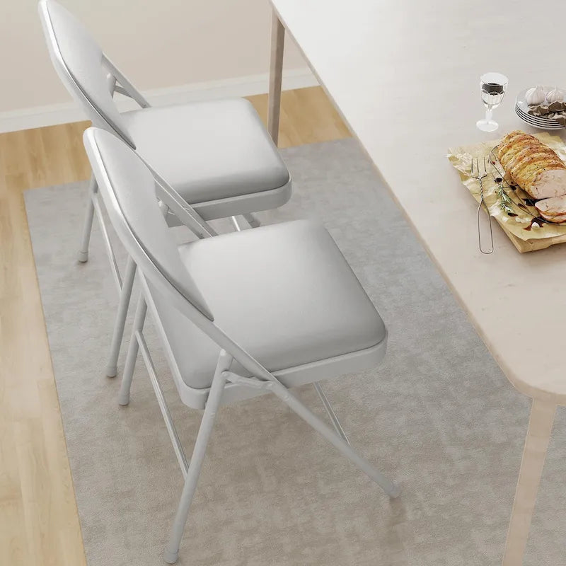 Lot de 4 chaises pliantes avec coussin et dossier rembourrés, supportent jusqu'à 158 kg