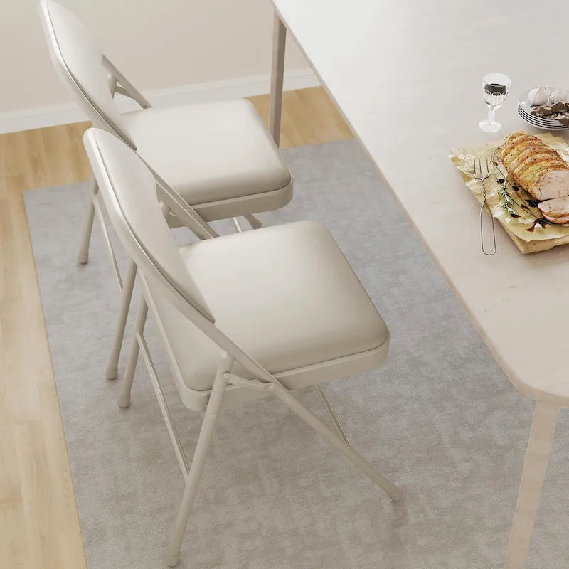 Lot de 4 chaises pliantes avec coussin et dossier rembourrés, supportent jusqu'à 158 kg
