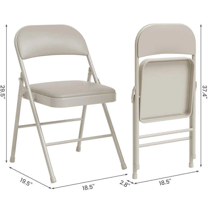Lot de 4 chaises pliantes avec coussin et dossier rembourrés, supportent jusqu'à 158 kg