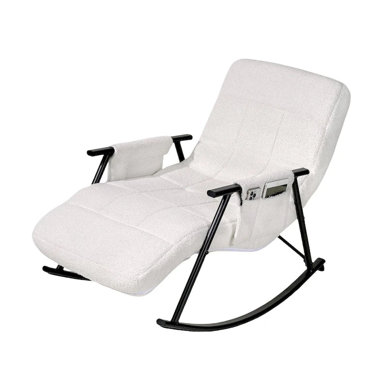 Fauteuil à bascule réglable, fauteuil à bascule de chambre de bébé avec dossier haut et repose-pieds réglables