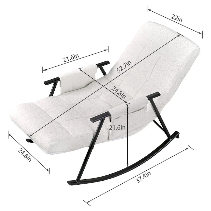 Fauteuil à bascule réglable, fauteuil à bascule de chambre de bébé avec dossier haut et repose-pieds réglables