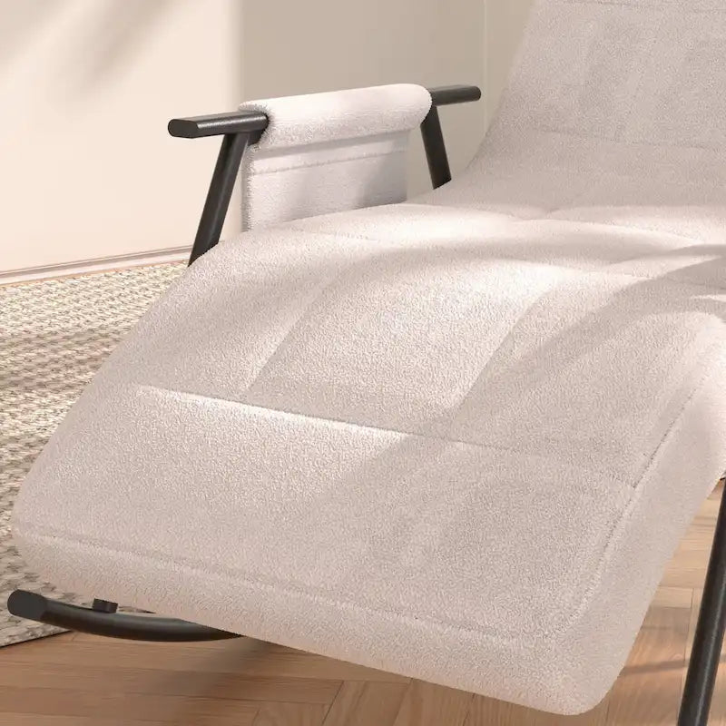 Fauteuil à bascule réglable, fauteuil à bascule de chambre de bébé avec dossier haut et repose-pieds réglables