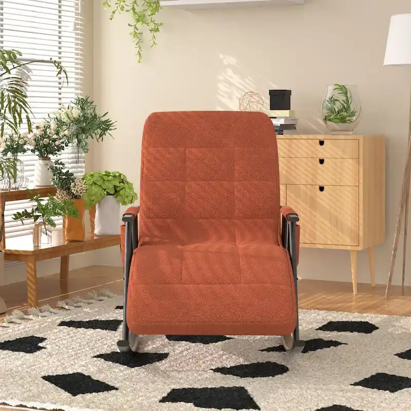 Fauteuil à bascule réglable, fauteuil à bascule de chambre de bébé avec dossier haut et repose-pieds réglables