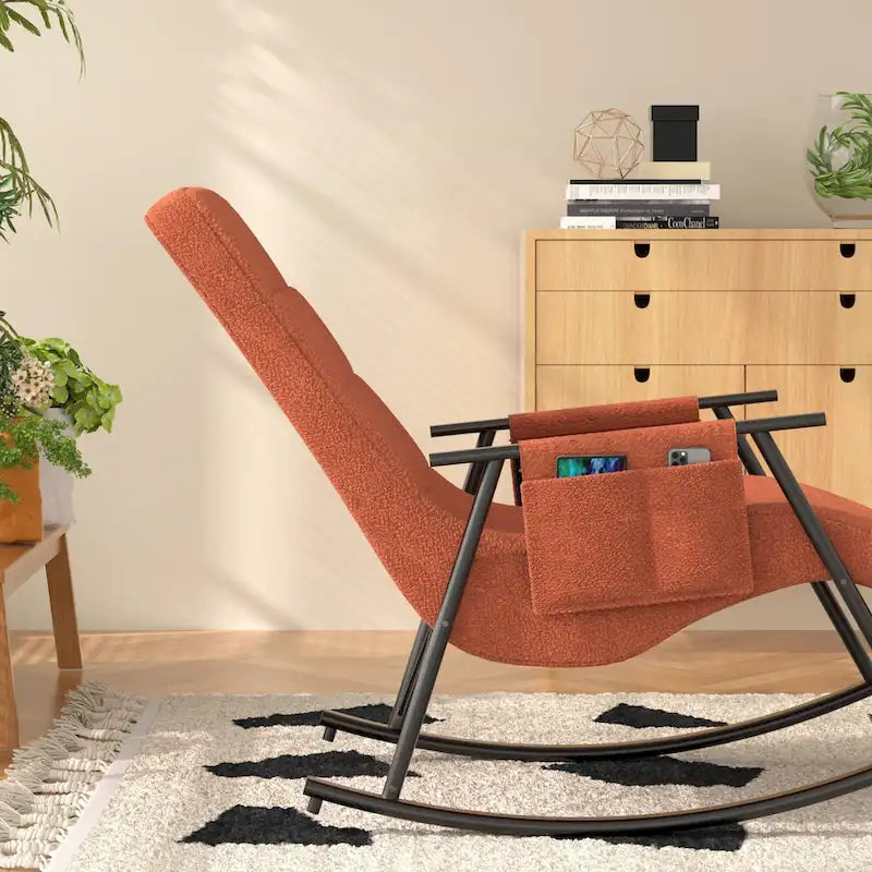 Fauteuil à bascule réglable, fauteuil à bascule de chambre de bébé avec dossier haut et repose-pieds réglables