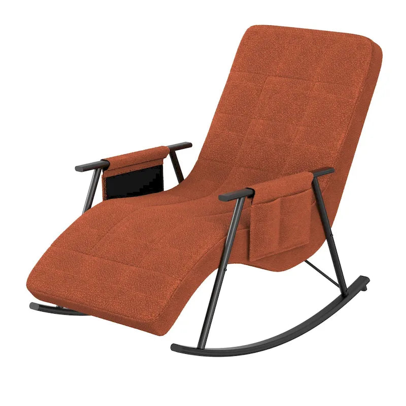 Fauteuil à bascule réglable, fauteuil à bascule de chambre de bébé avec dossier haut et repose-pieds réglables