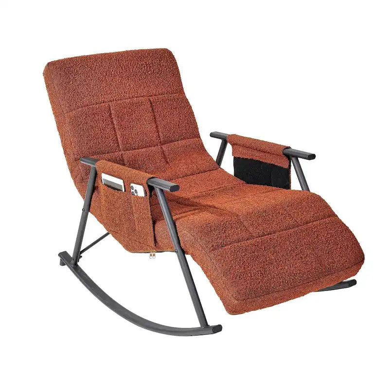 Fauteuil à bascule réglable, fauteuil à bascule de chambre de bébé avec dossier haut et repose-pieds réglables