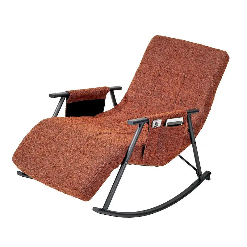 Fauteuil à bascule réglable, fauteuil à bascule de chambre de bébé avec dossier haut et repose-pieds réglables