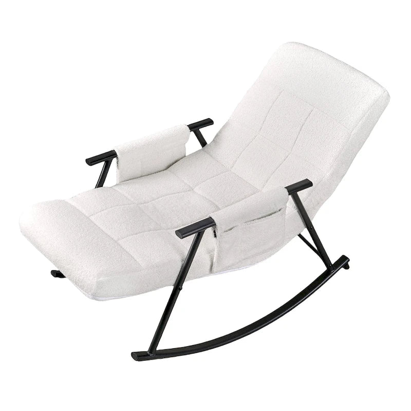 Fauteuil à bascule réglable, fauteuil à bascule de chambre de bébé avec dossier haut et repose-pieds réglables