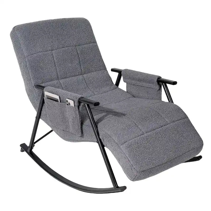 Fauteuil à bascule réglable, fauteuil à bascule de chambre de bébé avec dossier haut et repose-pieds réglables