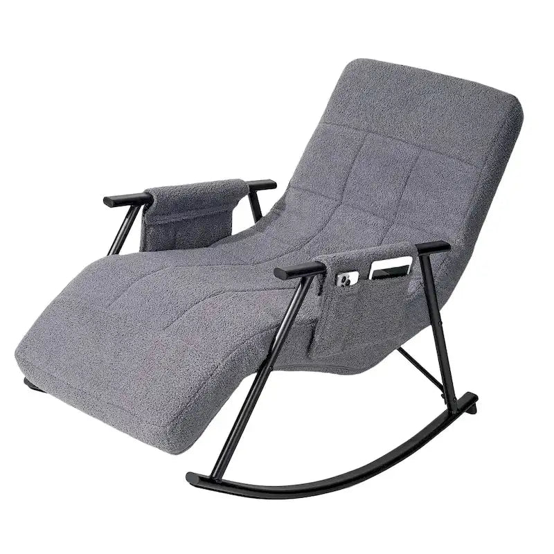 Fauteuil à bascule réglable, fauteuil à bascule de chambre de bébé avec dossier haut et repose-pieds réglables