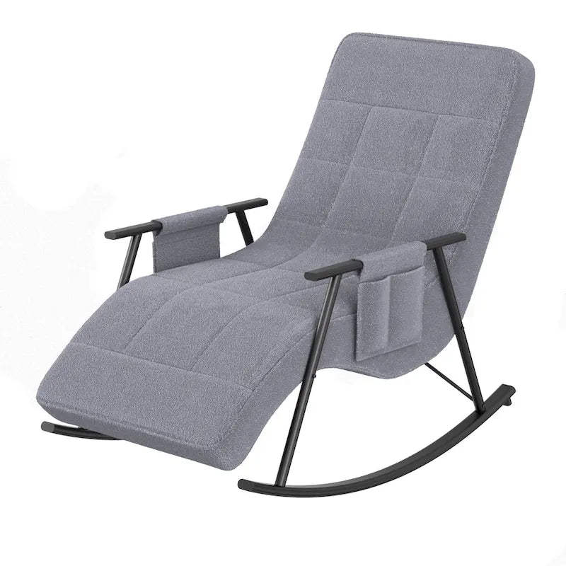 Fauteuil à bascule réglable, fauteuil à bascule de chambre de bébé avec dossier haut et repose-pieds réglables