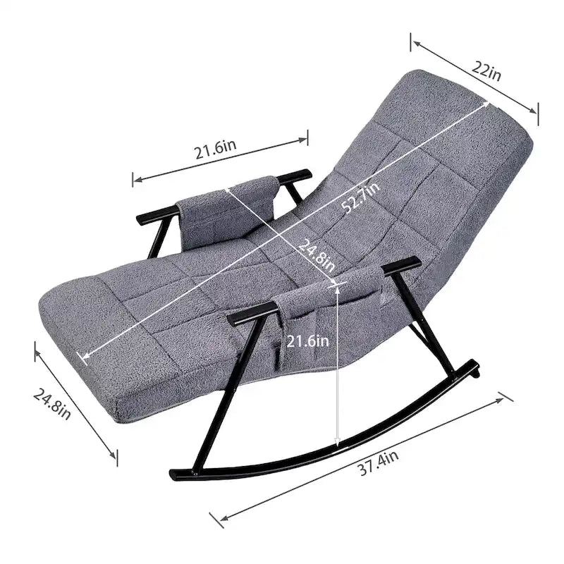Fauteuil à bascule réglable, fauteuil à bascule de chambre de bébé avec dossier haut et repose-pieds réglables