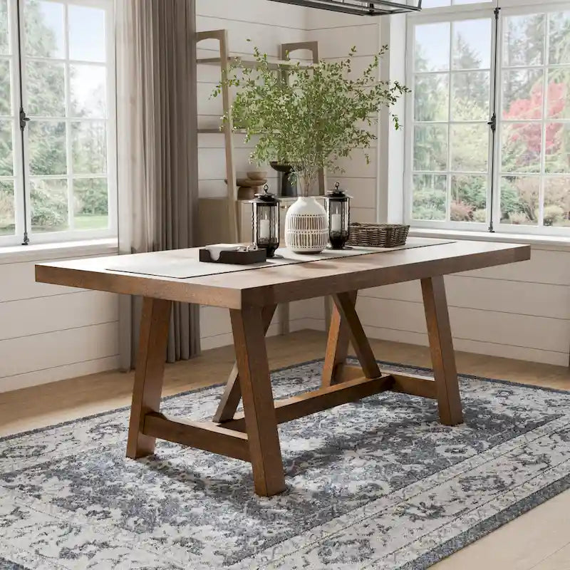 Furniture of America Drystan Rustic Brown 72-inch Solid Wood Dining Table