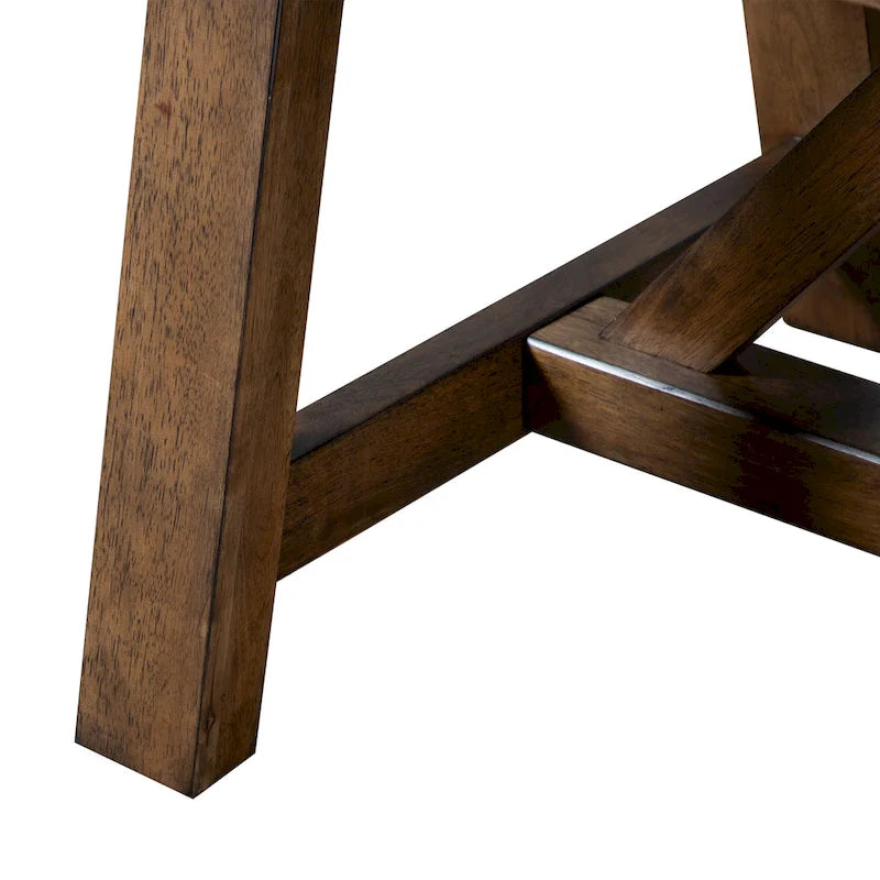 Table de salle à manger en bois massif marron rustique Drystan de 72 pouces Furniture of America