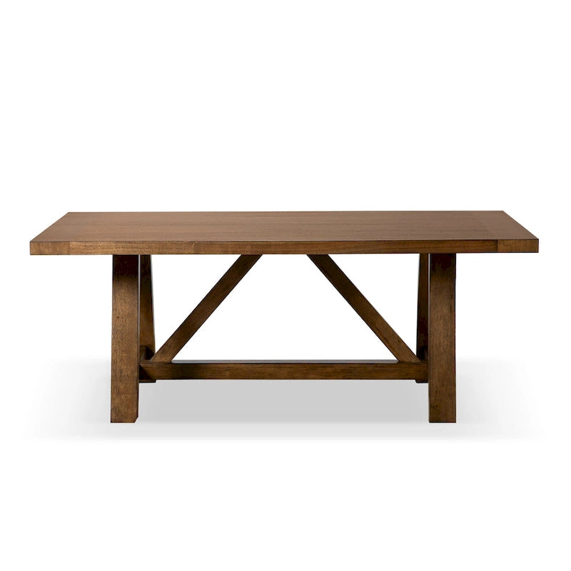 Table de salle à manger en bois massif marron rustique Drystan de 72 pouces Furniture of America