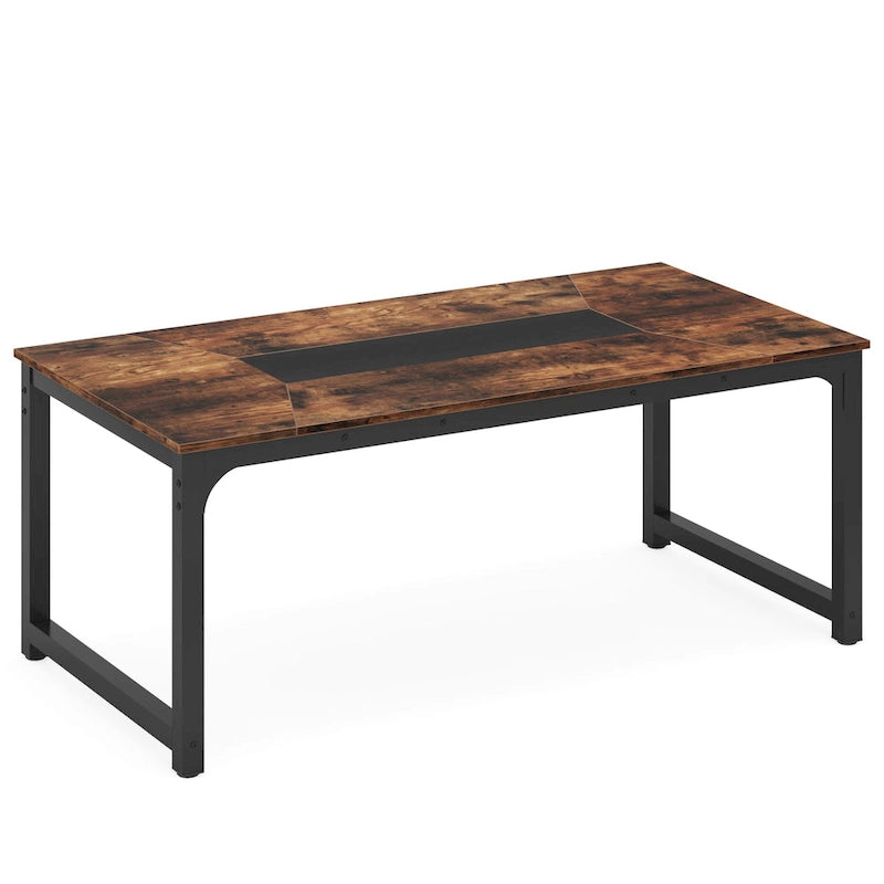 Table à manger rectangulaire moderne de 79 pouces pour 6 à 8 personnes - 78,74 L x 39,37 l x 30,31 H