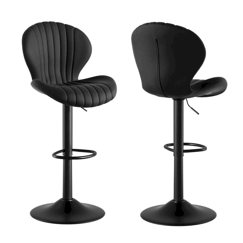 Lot de 2 tabourets de bar modernes en tissu avec cadre en fer