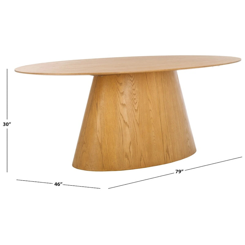Table à manger ovale en bois Owyn de 79 pouces - Naturel - 79 larg. x 46 prof. x 30 haut.