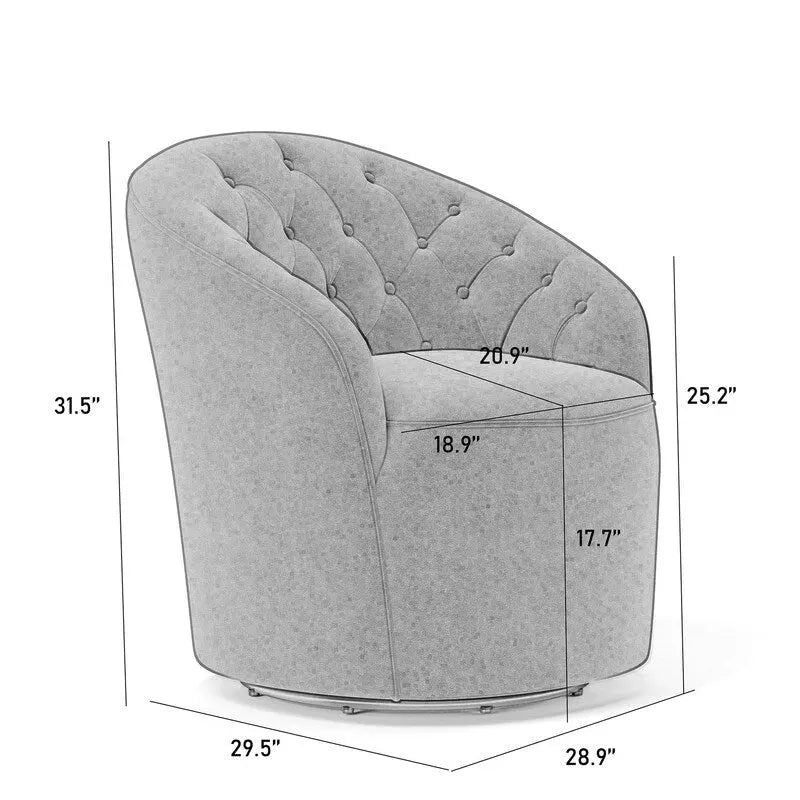 SEYNAR Fauteuil pivotant à 360 degrés en velours moderne avec dossier capitonné - Lot de 2