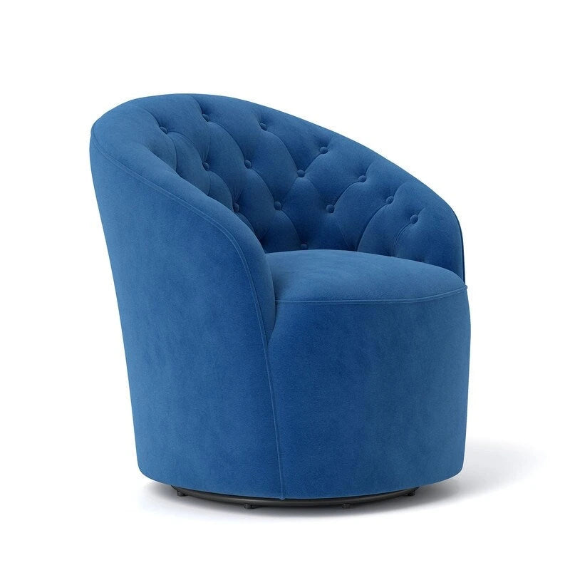SEYNAR Fauteuil pivotant à 360 degrés en velours moderne avec dossier capitonné - Lot de 2