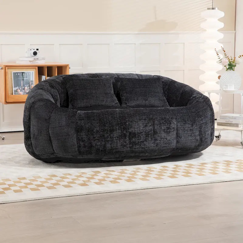 GDFStudio - Canapé paresseux 2 places en chenille Laurel avec mousse haute densité et confort surdimensionné