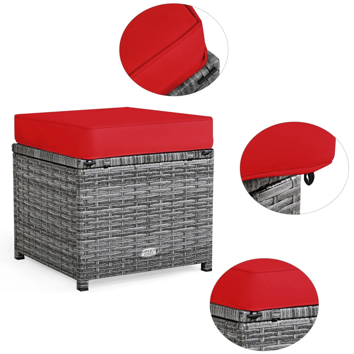Ensemble de salle à manger Costway 7 pièces en rotin pour terrasse, canapé sectionnel et pouf - Voir détails