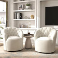 SEYNAR Fauteuil pivotant à 360 degrés en velours moderne avec dossier capitonné - Lot de 2