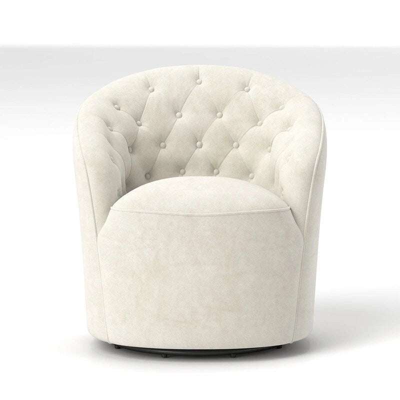 SEYNAR Fauteuil pivotant à 360 degrés en velours moderne avec dossier capitonné - Lot de 2
