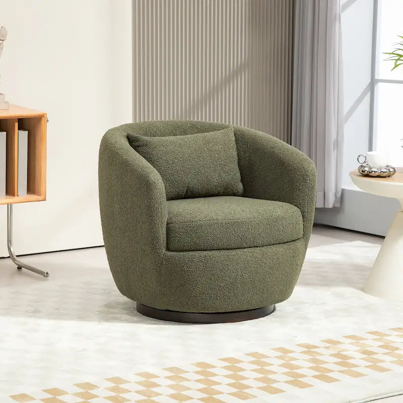 Fauteuil club pivotant rembourré avec rangement, chaise d'appoint moderne pour salon, chambre, bureau ou coin lecture
