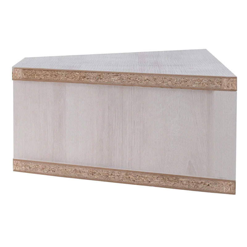 Meuble TV d'angle flottant 47", 3 étagères, style transitionnel, fixation murale peu encombrante